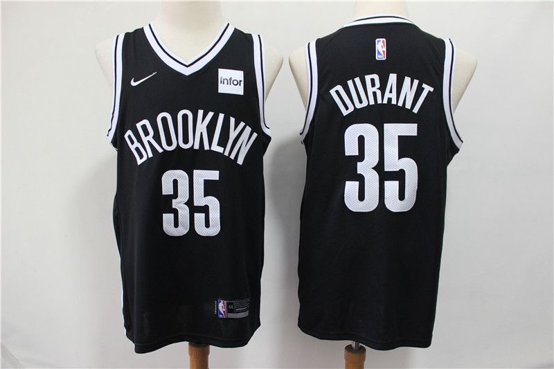 Men Brooklyn Nets 35 Durant Black Nike Game NBA Jerseys